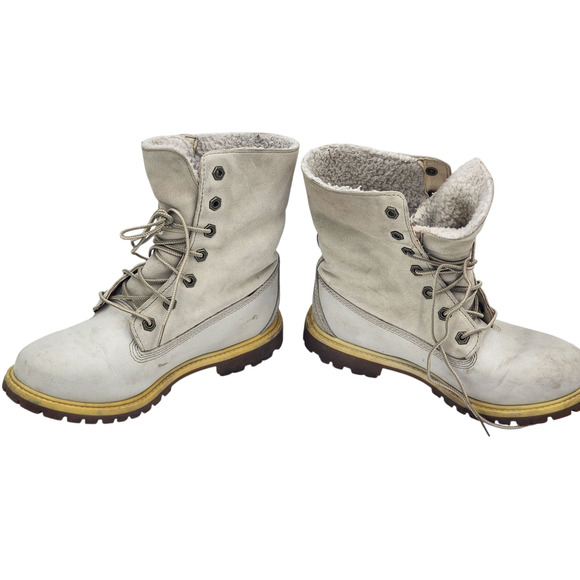Timberland Boots Womens 8.5 Winter Snow Hiking Teddy Fleece Waterproof 8331R - Picture 3 of 4